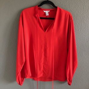 V neck, Balloon Sleeve blouse